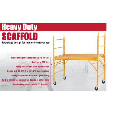 The parts of anchor bolts or screws are stainless steel. . Scaffold at harbor freight